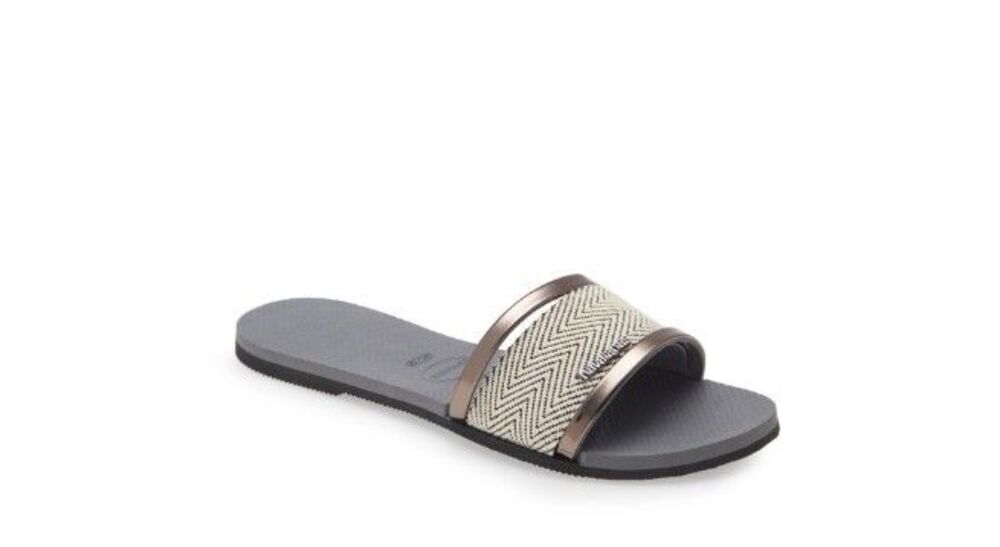 Havaianas Steel Gray You Transcoso Premium Sandals Womens Size 11/12W New Brazil